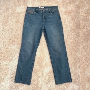 LEVI'S 512 Jeans Perfect Slimming Straight Leg Embroidered Pocket Womens Size 32